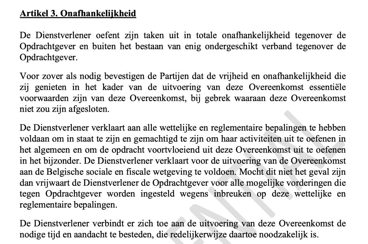 Risico op schijnzelfstandigheid?