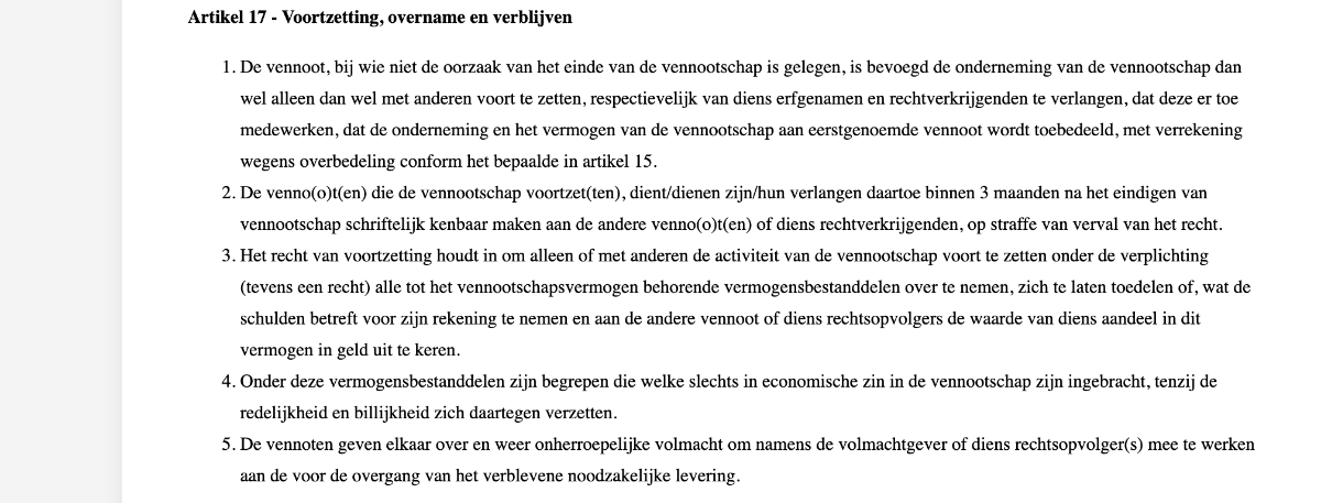 Vennoot wil stoppen maar andere twee willen door